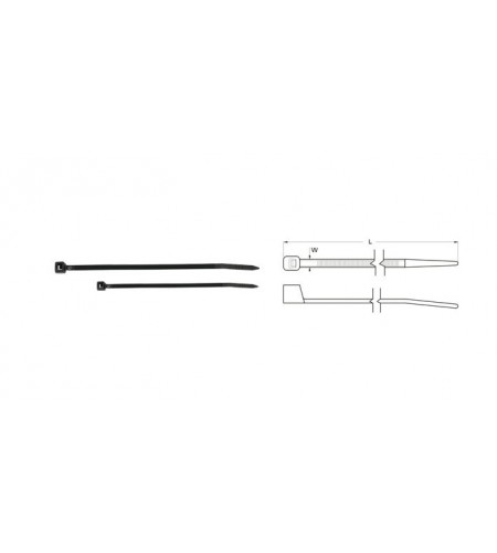 Colliers rilsan nylon 2.5x100mm noir 100 pièces