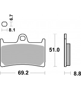 Plaquettes moto racing SBS 634DC Yamaha YZF-R1/R6 | CARBONE