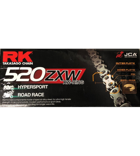 Chaîne de transmission Racing RK 520 ZXW | ENDURANCE hyper robuste