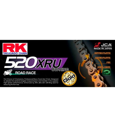 Chaîne de transmission 520 Racing ultra performante | RK XRU GOLD