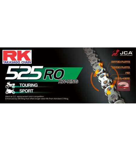 Chaîne de transmission racing RK 525 |ULTRA RENFORCEE