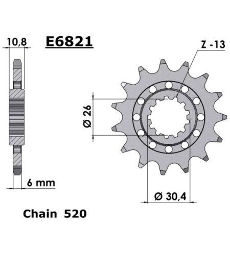Pignon acier 520 Yamaha YZF-R1/R1M 15'- | France Equipement E6821.