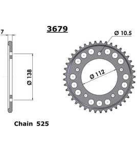Couronne Acier 525 Yamaha YZF-R1/R1M 15'-19'