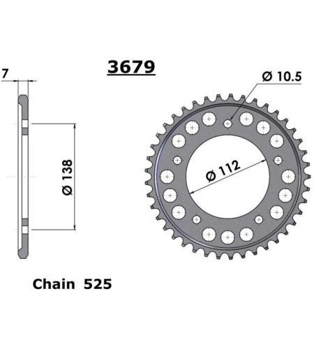 Couronne Acier 525 Yamaha YZF-R1/R1M 15'-19'