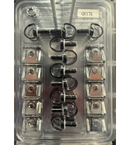 PACK 10 vis dzus anneau 1/4 de tour + attache rapide + rondelles