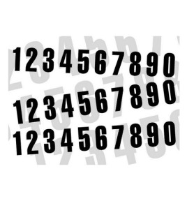 Numéros de course 16x7,5cm noir autocollant adhesif sticker