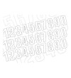 Numéros de course 16x7,5cm blanc autocollant adhesif sticker