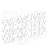 Numéros de course 16x7,5cm blanc autocollant adhesif sticker